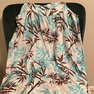 Divided by H&M- Leafy White, Brown and Blue dress, Size 2